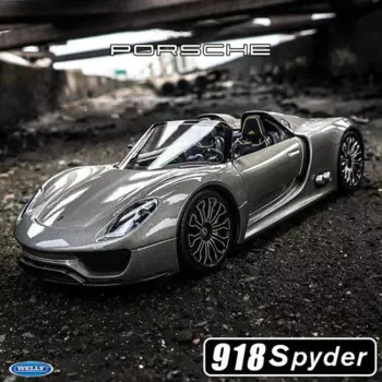 Модель автомобиля WELLY 1:24 Porsche 918 Spyder Concept из сплава, литой и игрушечный автомобиль, миниатюрная модель автомобиля в масштабе, игрушки для детей