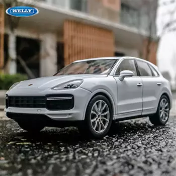 Модель автомобиля WELLY 1:24 Porsche Cayenne Turbo SUV, Литые металлические игрушечные автомобили, модель автомобиля, имитация коллекции, детские подарки