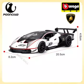 Модель Bburago 1:24 Lamborghini EssenzaSCV12, спортивный автомобиль из суперсплава, литой под давлением, коллекционная игрушка, роскошный автомобиль для мальчика, подарок на день рождения