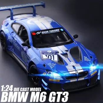 Модель гоночного автомобиля 1:24 BMW M6 GT3 Le из сплава, металлическая игрушка, модель спортивного автомобиля, имитация звука, Женская коллекция, подарок F122