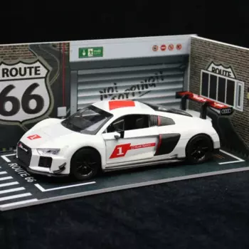 Модель гоночного автомобиля Audi R8 LMS со световым коллекционным литьем под давлением 1:24, литые металлические игрушки, транспортные средства, детский подарок для мальчиков, миниатюрная вуаль