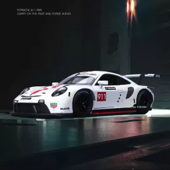 Модель гоночного автомобиля из сплава Bburago 1:24 Porsche 911 RSR GT, имитация украшения, коллекционная Подарочная игрушка, подарок на день рождения