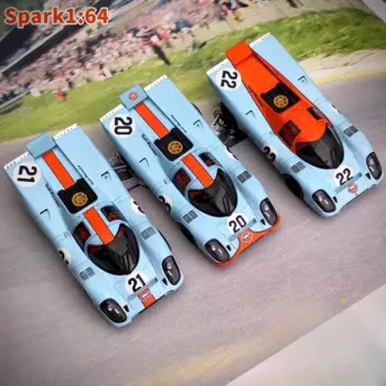 Модель гоночного автомобиля Spark 1:64 Porsche 917K Bay livery 1970, Классическая модель Le Mans, коллекционная демонстрационная игрушка для мальчиков, подарок для детей.