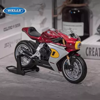 Модель гоночного мотоцикла WELLY 1:12 MV Agusta суперскоростная, литая модель из сплава, металлическая модель уличного мотоцикла, игрушки для мальчиков