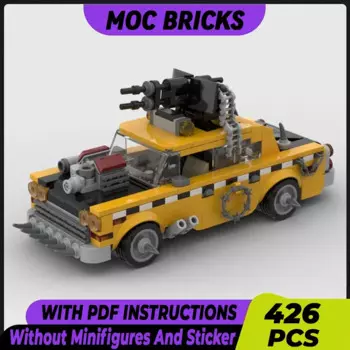 Модель городского автомобиля Moc 1975 A11 Apocalypse такси модульные блоки, подарки, рождественские игрушки, Наборы «сделай сам» в сборе