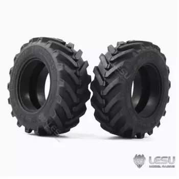 Модель грузовика, две занятые шины, кожаные шины LESU, передние и задние большие шины, маленькие шины, Высококачественная резиновая модель скорости радиуса