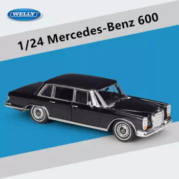 Модель классического автомобиля Mercedes Benz 1963 WELLY 600 в масштабе 1:24, модель литая металлическая автомобиля из сплава, Коллекционная модель, подарок, игрушки для детей