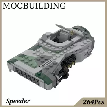 Модель Land Speeder, Космический автомобиль, научная фантастика, автомобиль из фильма MOC, строительные блоки, кирпичи, игрушки для детей, подарок на день рождения