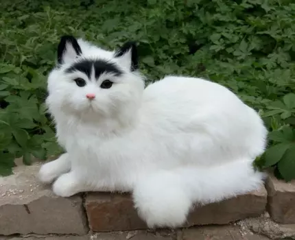 Модель милых лежачих Белых Кошек 30x16x16 см, модель из полиэтилена и пуха, модель кошки, реквизит для украшения дома, модель в подарок d354