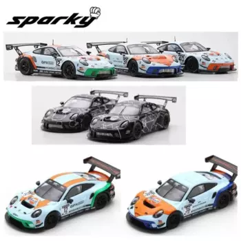 Модель Porsche GT3 R GPX гоночная из сплава под давлением Spark 1:64, коллекционная демонстрационная игрушка для мальчиков и девочек, подарки для детей.
