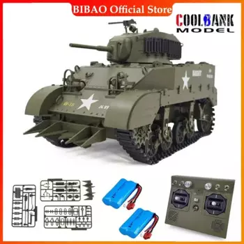 Модель радиоуправляемого танка COOLBANK 1/16 США Стюарт M5A1 изомасштаб модель открытая пушка ствол выдвижной Танк игрушки для мальчиков