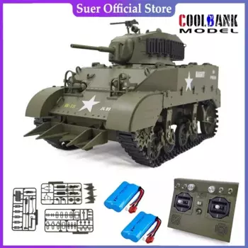 Модель радиоуправляемого танка COOLBANK 1/16 США Стюарт M5A1 изомасштаб модель открытая пушка ствол выдвижной Танк игрушки для мальчиков