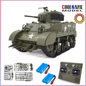 Модель радиоуправляемого танка COOLBANK 1/16 США Стюарт M5A1 изомасштаб модель открытая пушка ствол выдвижной Танк игрушки для мальчиков