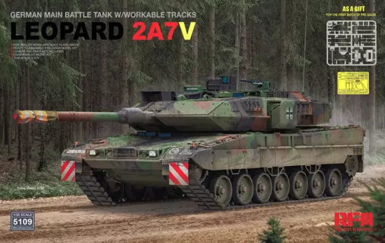 Модель Ryefield Танк Модель для сборки kit 5109 Leopard 2A 7V основной боевой танк active track 1/35
