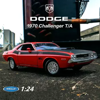 Модель спортивного автомобиля WELLY 1:24 1970 DODGE Challenger T/A из сплава