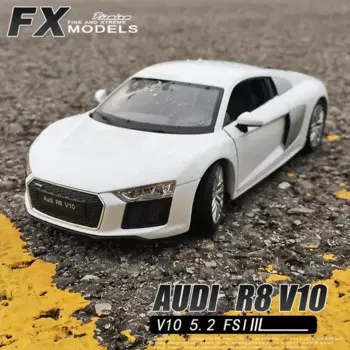 Модель спортивного автомобиля WELLY 1:24 2016 Audi R8 V10, модель автомобиля из сплава, поделки, украшения, детская коллекция, игрушка в подарок B63
