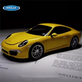 Модель спортивного автомобиля WELLY 1:24 Porsche 911 Carrera S 991 Coupe, литая металлическая Игрушечная модель автомобиля, имитация детского подарка