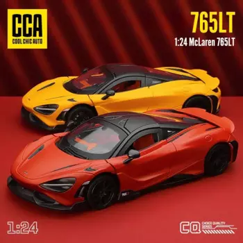 Модель супер-автомобиля из сплава CCA 1:24 765LT, коллекционная Игрушечная машина, миниатюрный автомобиль из металла под давлением, подарок для детей и мужчин