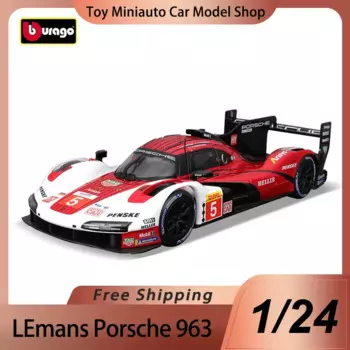 Модель в наличии Bburago 1:24 24h Le Mans 963 #5, миниатюрная литая Модель Porsche Racing, Porsche Michael Christensen, игрушка, подарок для детей