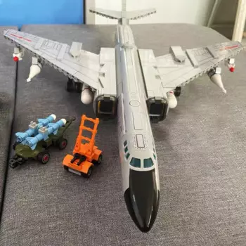 Модель военной модели бомбардировщика, строительные блоки, бомбардировка самолета, военный самолет, кирпичи, модель WW2 оружия для детей, MOC