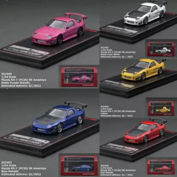 Модель зажигания IG 1:64 Mazda RX-7 FC3S Amemiya, коллекция, литой Сплав, модель автомобиля, украшение, подарок