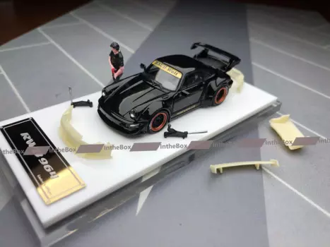 Модель звезды 1:64 RWB 964 GT, черная литая модель автомобиля, коллекция, хобби-игрушки лимированного выпуска