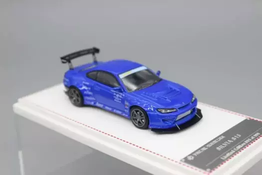 Модели игрушечных автомобилей, масштаб 1/64, Nissan Silvia S15, синяя модель автомобиля под давлением, игрушка