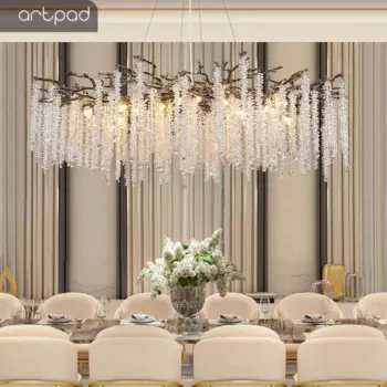 Подвесная люстра Artpad чёрная хрустальная