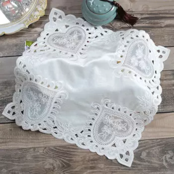 Скатерть yoohxin белая хлопковая с вышивкой