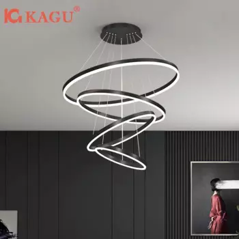 Подвесной светильник KAGU LED кольца черный