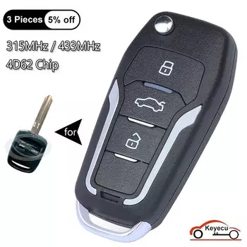 Модернизированный флип-ключ Keyecu, чип 415 МГц или 433 МГц 4D62, для Subaru Forester Liberty Outback Impreza 2000 2001 2002 2003-2008