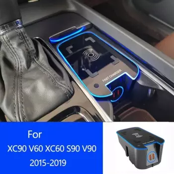Модифицированное беспроводное зарядное устройство для смартфона Volvo XC90 S90 XC60 V60 S60 2015-2020, индукционная беспроводная быстрая зарядка