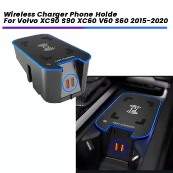 Модифицированное Беспроводное зарядное устройство Holde для смартфона Volvo XC90 S90 XC60 S60 2015-2020 Индукционная Беспроводная Быстрая зарядка