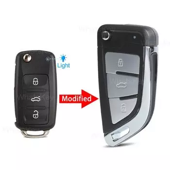 Модифицированный Автомобильный ключ WhatsKey с 3 кнопками, флип-ключ, оболочка для Volkswagen Golf, Tiguan, Caddy, Polo, Passat, B5, Jetta, Seat Skoda