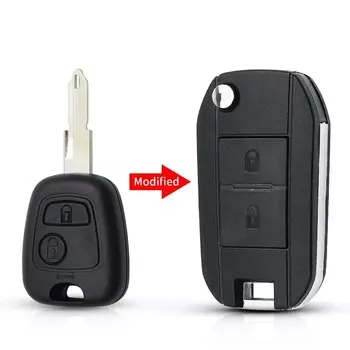 Модифицированный Чехол для автомобильного ключа-брелка KEYYOU для Peugeot 307, 107, 207, 407, Citroen C2, C3, Xsara, 2 кнопки, чехол для ключа HU83/VA2/NE73 с лезвием