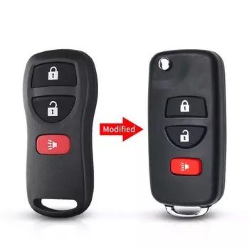 Модифицированный флип-ключ KEYYOU, флип-ключ, чехол для дистанционного ключа для Nissan Infiniti Xterra Frontier Muranon X-Trail Tiida, 3/4 кнопок, необработанный чехол