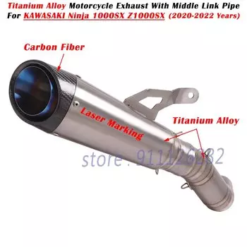 Модифицированный глушитель выхлопной трубы из титанового сплава для KAWASAKI Ninja 1000SX Z1000SX 2020 2021 2022