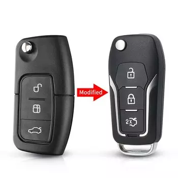 Модифицированный ключ KEYYOU с 3 кнопками для Ford Mondeo Focus Fiesta C Max S Max Galaxy Filp автомобильный пульт дистанционного управления брелок БЕСКЛЮЧЕВОЙ чехол