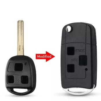 Модифицированный откидной пульт дистанционного управления KEYYOU с 3 кнопками для автомобильного ключа Lexus RX300 LS400 LS430 ES330 SC430 IS300 RX330 RX350 GS300 с лезвием 46 мм