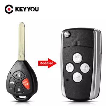 Модифицированный складной ключ KEYYOU для Toyota Camry 40 Corolla Scion RAV4 Avalon Reiz 4runner 2/3/4, чехол для дистанционного ключа от машины Shell