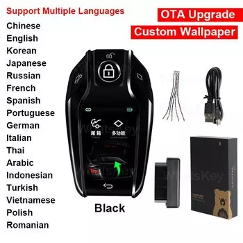 Модифицированный универсальный пульт дистанционного управления SK01S, смарт-ключ, ЖК-экран, можно настроить обои для BMW, KIA, Audi, VW, Toyota, ЖК-ключ