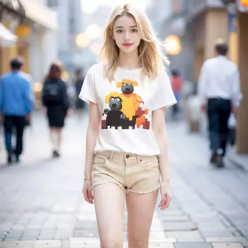 Модная дизайнерская футболка Chun yu yin jia в стиле High Street с милым классическим рисунком Овцы и 3D принтом белая футболка с коротким рукавом для женщин