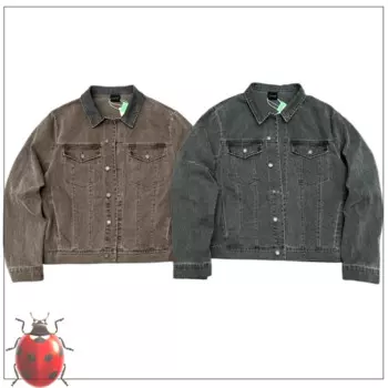 Модная Джинсовая куртка в стиле ретро с отложным воротником, свободный крой, потертая куртка, Мужская и женская уличная одежда на осень и зиму, повседневная куртка Y2k