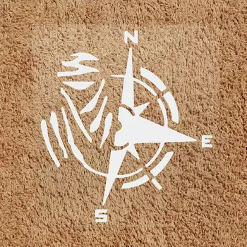 Модная индивидуальная наклейка с компасом, водонепроницаемая Светоотражающая наклейка на автомобиль, 17,8 см x 20 см