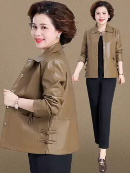 Модная кожаная куртка для весны и осени, новая осенняя коллекция 2024, куртка в западном стиле