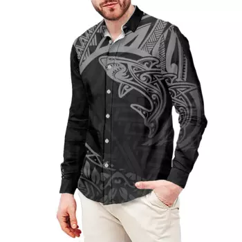 Модная мужская одежда HYCOOL 6xl 2021 с татуировками Shart, мужская одежда с принтом племени, черная рубашка с логотипом на заказ, мужская рубашка оверсайз с длинным рукавом