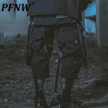 Модная мужская одежда PFNW, осенний Новый функциональный стиль, комбинезон с лентами, мужские свободные повседневные черные леггинсы, брюки, длинные брюки 12C1391