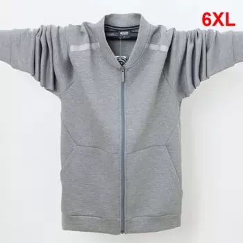 Модная мужская однотонная куртка с круглым вырезом, размеры до 6XL