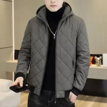 Модная Мужская парка, толстая зимняя куртка, мужская повседневная куртка с капюшоном, теплая ветровка 2024, Классическая ветрозащитная деловая мужская куртка Q730