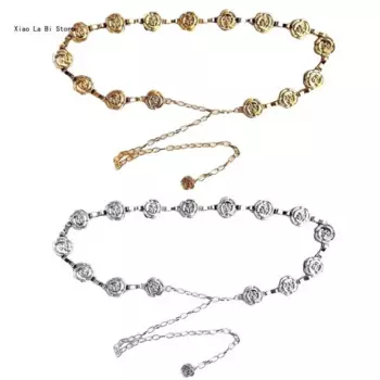 Модная поясная цепочка с металлической цепочкой в виде розы, поясная цепочка для тела, украшения на талию XXFD